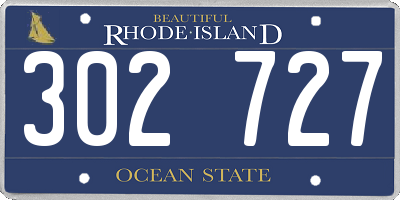 RI license plate 302727