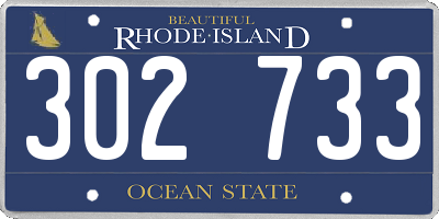 RI license plate 302733