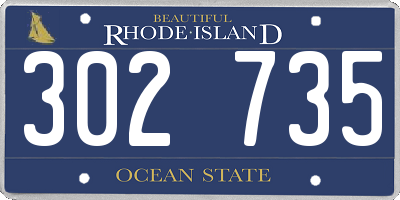 RI license plate 302735