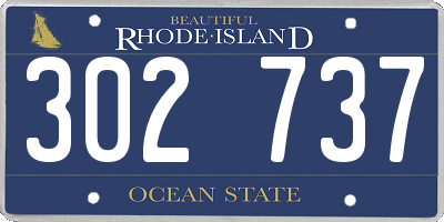 RI license plate 302737