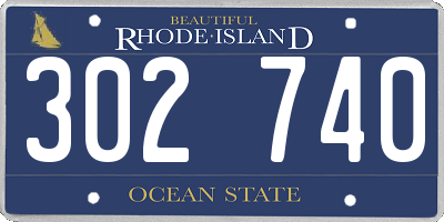 RI license plate 302740