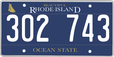 RI license plate 302743
