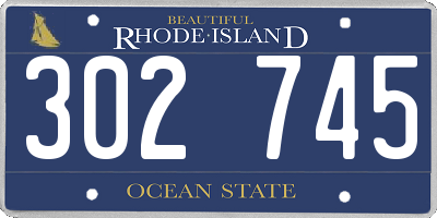 RI license plate 302745
