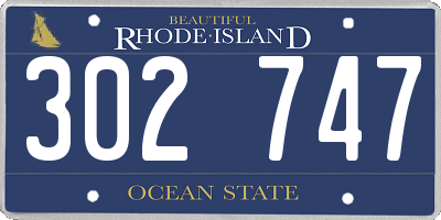 RI license plate 302747