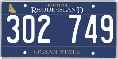 RI license plate 302749