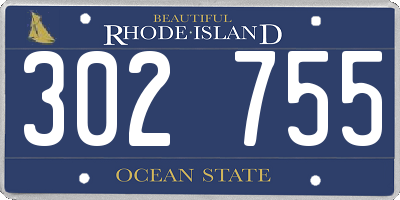 RI license plate 302755