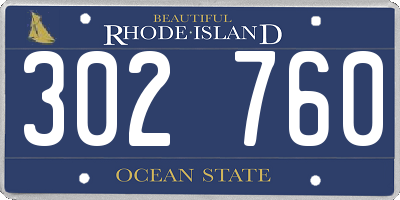 RI license plate 302760