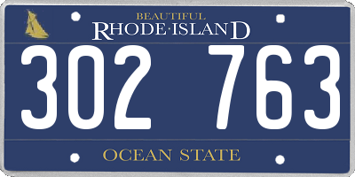 RI license plate 302763