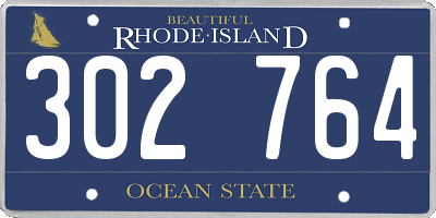 RI license plate 302764