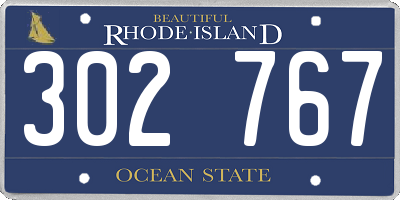 RI license plate 302767
