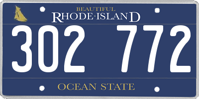 RI license plate 302772