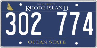 RI license plate 302774