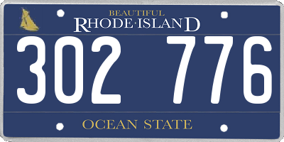 RI license plate 302776