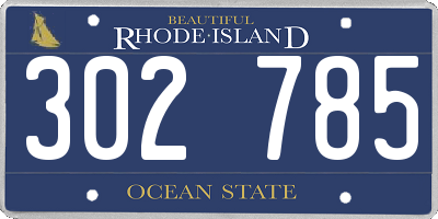 RI license plate 302785