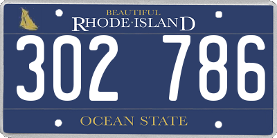 RI license plate 302786
