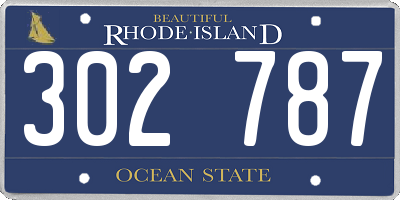 RI license plate 302787