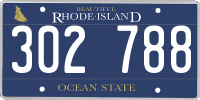 RI license plate 302788