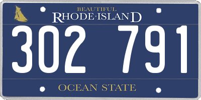 RI license plate 302791