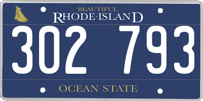 RI license plate 302793