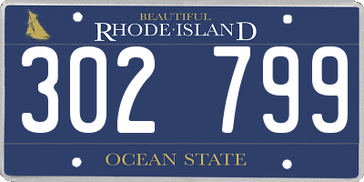 RI license plate 302799