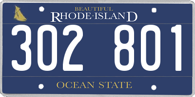 RI license plate 302801