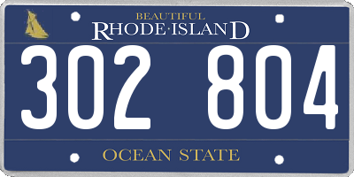 RI license plate 302804