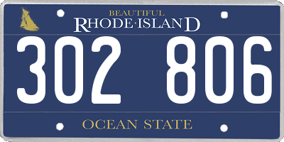 RI license plate 302806