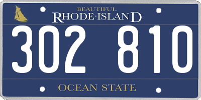 RI license plate 302810