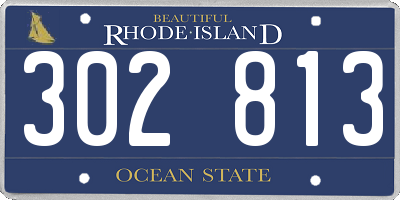 RI license plate 302813