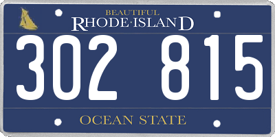 RI license plate 302815