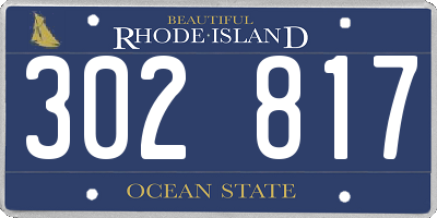 RI license plate 302817