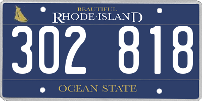 RI license plate 302818