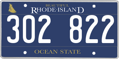 RI license plate 302822