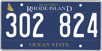 RI license plate 302824