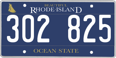 RI license plate 302825