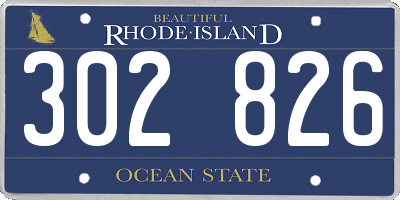 RI license plate 302826