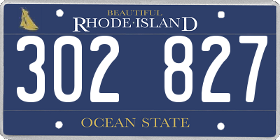 RI license plate 302827