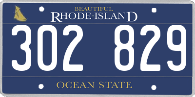 RI license plate 302829