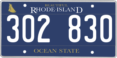 RI license plate 302830