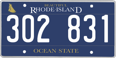 RI license plate 302831