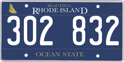 RI license plate 302832