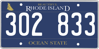 RI license plate 302833