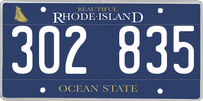 RI license plate 302835
