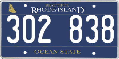 RI license plate 302838
