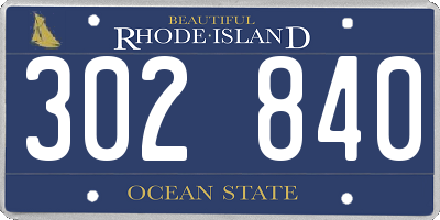 RI license plate 302840