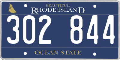 RI license plate 302844