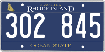 RI license plate 302845