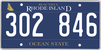 RI license plate 302846