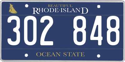 RI license plate 302848