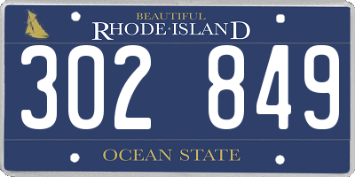 RI license plate 302849